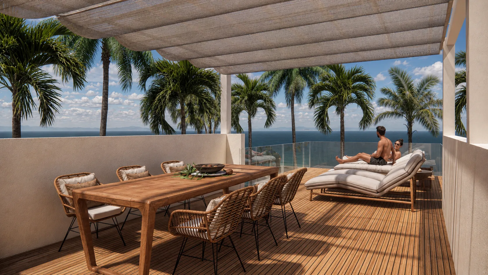 Villa mit 3 Schlafzimmern — Dachterrasse, Meerblick — 1