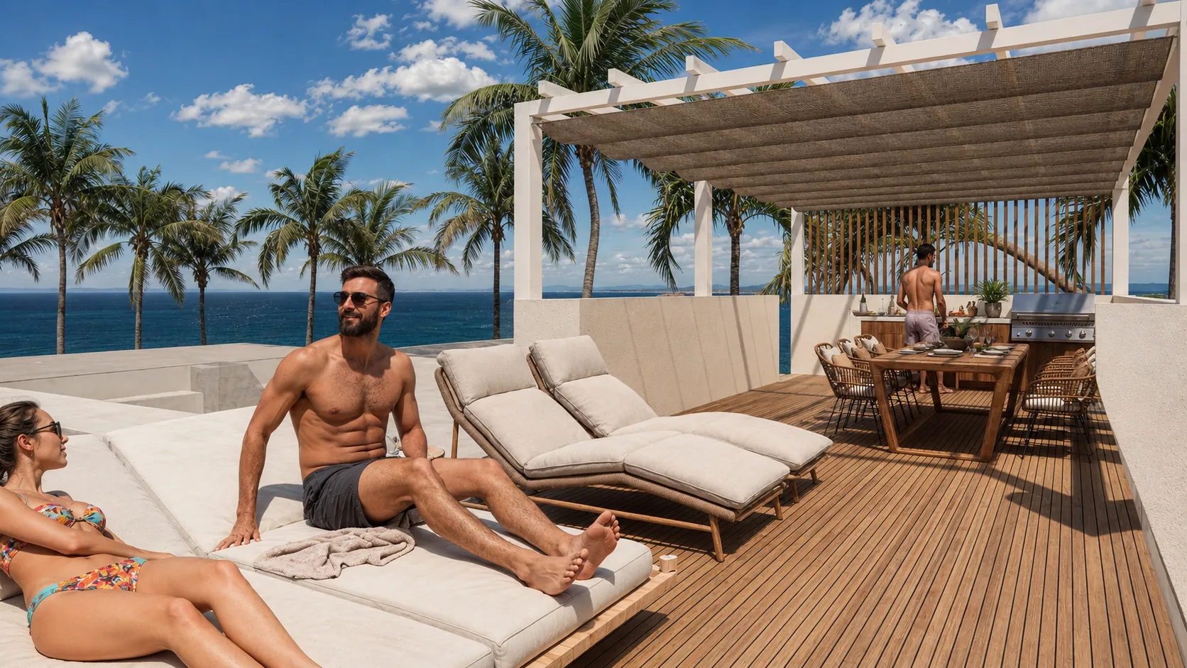 Villa mit 3 Schlafzimmern — Dachterrasse, Meerblick — 2