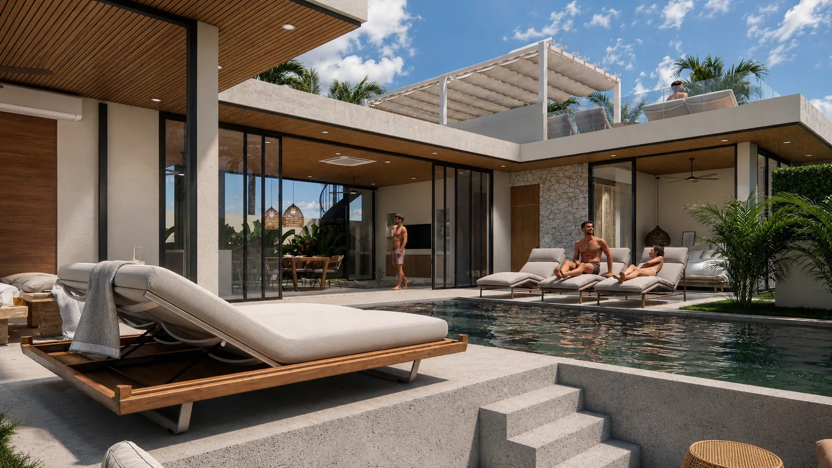Villa mit 3 Schlafzimmern — Dachterrasse, Meerblick — 5
