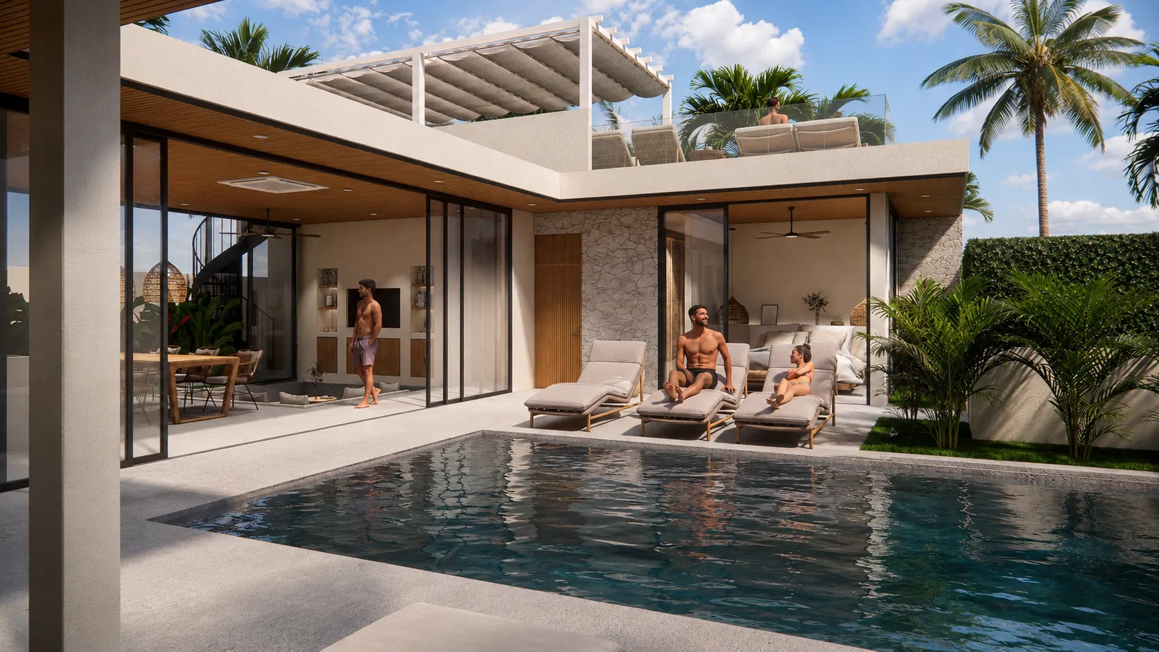 Villa mit 3 Schlafzimmern — Dachterrasse, Meerblick — 7